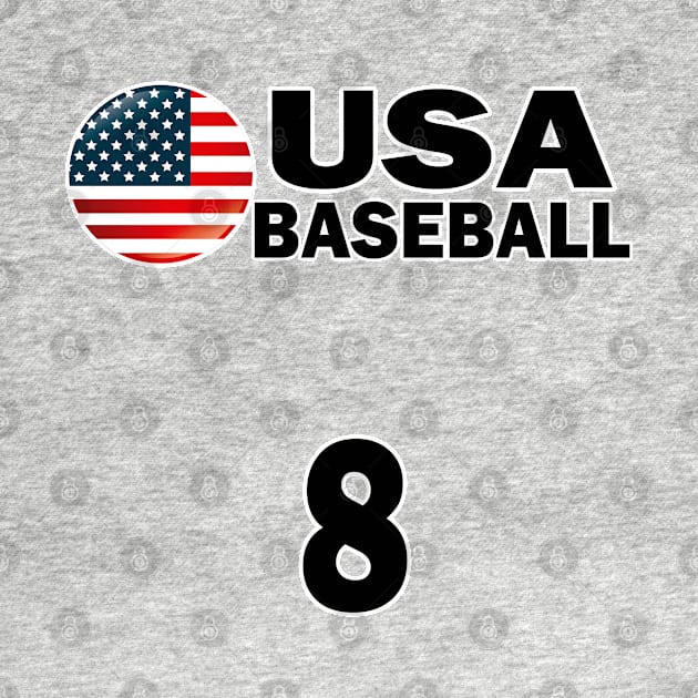 USA Baseball Number 8 T-shirt Design by werdanepo